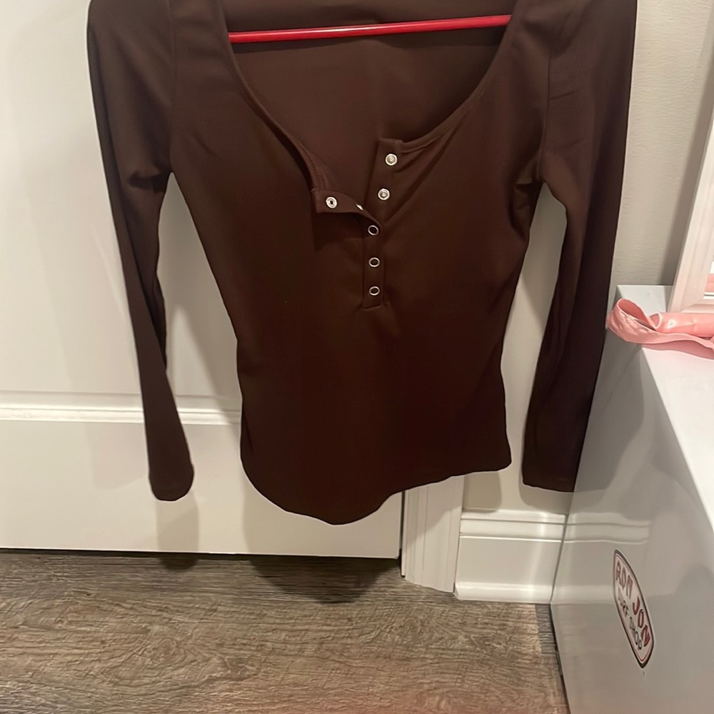y2k brown long sleeve